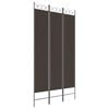 vidaXL Rumsavdelare 3 paneler brun 120x220 cm tyg