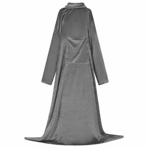 vidaXL Filt-hoodie M&ouml;rkgr&aring; F Flanell
