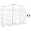vidaXL Gabioner b&aring;gformade 4 st 200x50x140/160 cm galvaniserat j&auml;rn