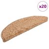 vidaXL Trappmattor 20 st 56x17x3 cm beige halvrunda
