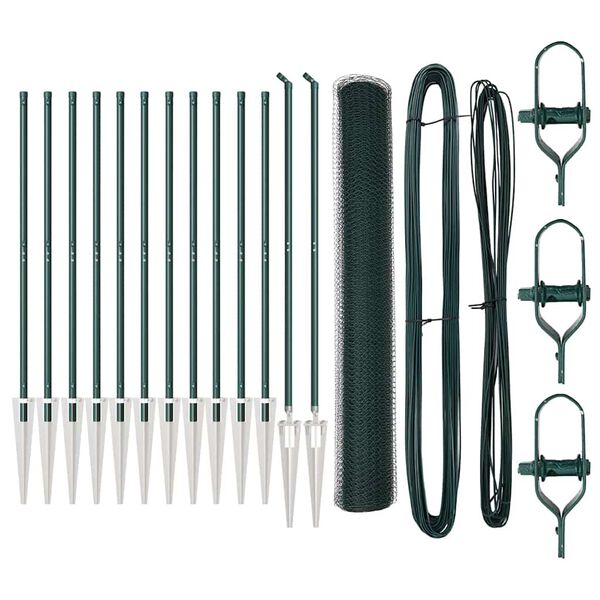 vidaXL St&auml;ngselstolpe Gr&ouml;n 25 x 1,2 m (25 mm n&auml;t) St&aring;l