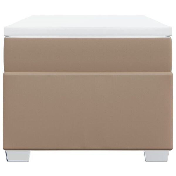 vidaXL Rams&auml;ng med b&auml;ddmadrass cappuccino 80x200 cm konstl&auml;der