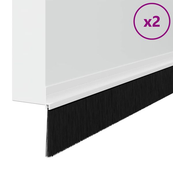 vidaXL Självhäftande dörrborstlist 2 pcs Vit 100 cm Aluminiumlegering
