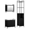 vidaXL Badrumssk&aring;psset 3 st Svart ek 40 x 36 x 200,5 cm