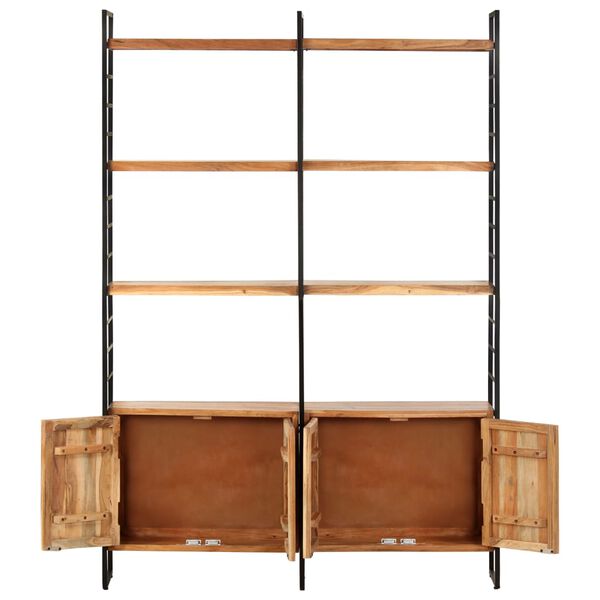 vidaXL Bokhylla med 4 våningar 90x30x180 cm massivt akaciaträ