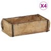 vidaXL Bricka 4 st Brun 30 x 15 x 9 cm Solid &aring;tervunnen tr&auml;