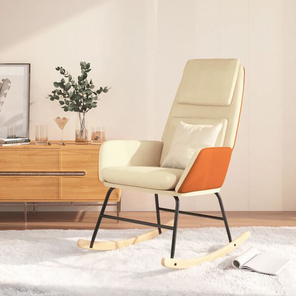 vidaXL Gungstol gr&auml;ddvit tyg