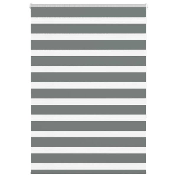 vidaXL Rullgardin zebra mörkgrå 105x150 cm tyg bredd 100,9cm polyester