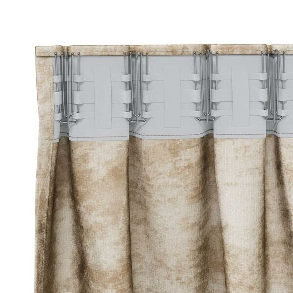 vidaXL Sammetsgardiner med gardiner 2 pcs Kräm 175 x 140 cm Sammet