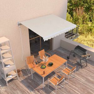 vidaXL Markis automatiskt inf&auml;llbar 300x250 cm gr&auml;ddvit