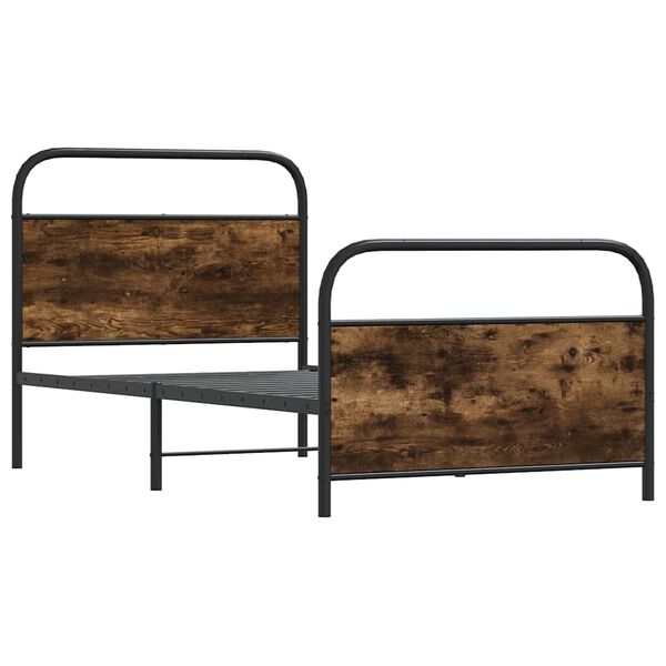 vidaXL S&auml;ngram utan madrass r&ouml;kf&auml;rgad ek 107x203 cm konstruerad tr&auml;