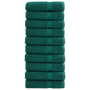 vidaXL Premium badhanddukar SOLUND 10 st gr&ouml;n 100x150 cm 600 gsm
