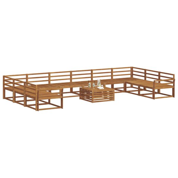 vidaXL Utomhussoffset 11 pcs Naturf&auml;rg Massivt Akaciatr&auml;