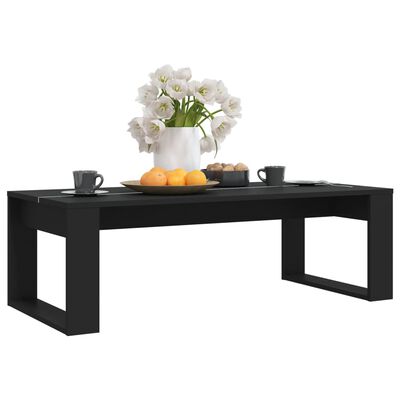 vidaXL Soffbord svart 110x50x35 cm konstruerat trä