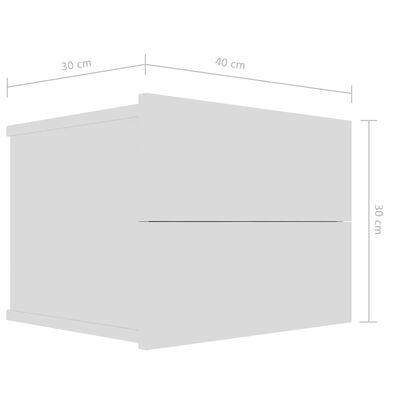 vidaXL Sängbord 2 st vit 40x30x30 cm spånskiva