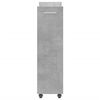 vidaXL Skåp med hjul betonggrå 60x22x79 cm konstruerat trä