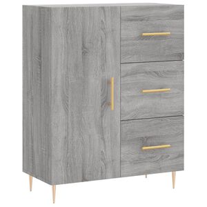 vidaXL Sk&auml;nk gr&aring; sonoma 69,5x34x90 cm konstruerat tr&auml;