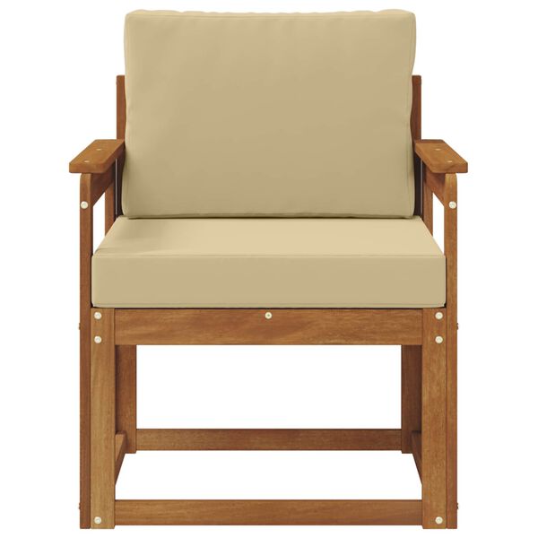 vidaXL Utomhussoffa Massivt akaciatr&auml; och polyester Naturf&auml;rg