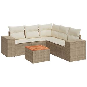 vidaXL Patio Sofa Set 6-sits Beige