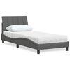 vidaXL Bed with Mattress "Hanko" Dark Grey 80x200 cm Fabric