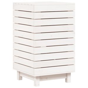 vidaXL Tv&auml;ttkorg vit 44x44x76 cm massiv furu