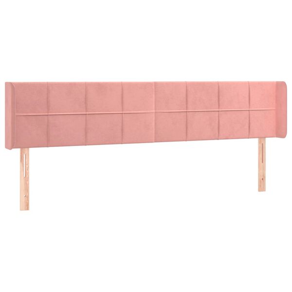 vidaXL S&auml;nggavel med kanter rosa 183x16x78/88 cm sammet