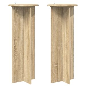 vidaXL V&auml;xtst&auml;ll 2 st Sonoma-ek &Oslash;40 x 100 cm Konstruerat tr&auml;