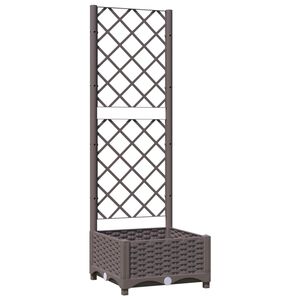 vidaXL Odlingsl&aring;da med spalj&eacute; brun 40x40x121,5 cm PP