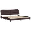 vidaXL Bed Frame with LED without Mattress "Hvar" Dark Brown 200x200 cm Fabric