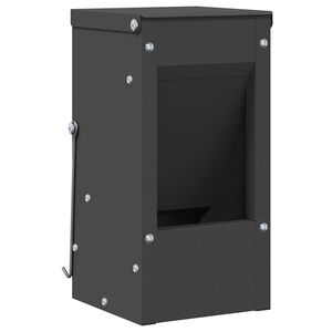 vidaXL Kaninsmatare Svart 12,5 x 12,5 x 25 cm 1,5 kg Kallvalsat St&aring;l