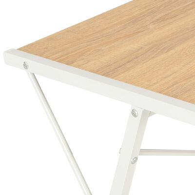 vidaXL Skrivbord med hylla vit och ek 116x50x93 cm