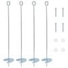 vidaXL Jordankare 4 pcs Silver &Oslash;10 x 60 cm Galvaniserat metall