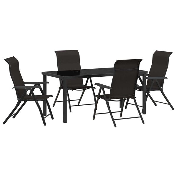 vidaXL Trädgårdsmöbelset 5 pcs Svart kaffe Poly rattan
