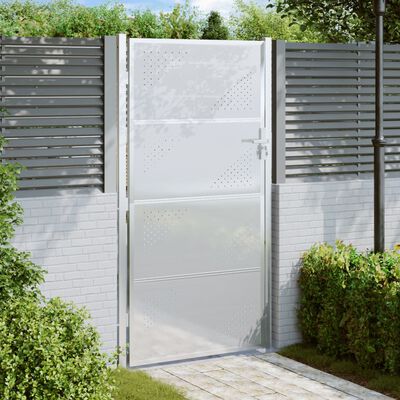 vidaXL Trädgårdsgrind 100x200 cm rostfritt stål