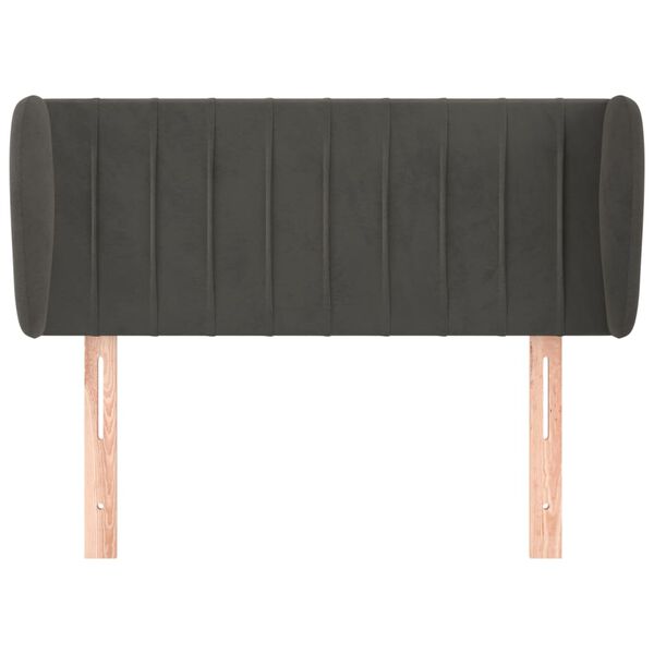 vidaXL S&auml;nggavel med kanter m&ouml;rkgr&aring; 103x23x78/88 cm sammet