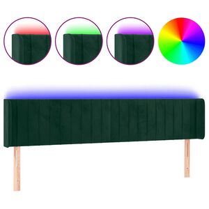 vidaXL S&auml;nggavel LED m&ouml;rkgr&ouml;n 203x16x78/88 cm sammet