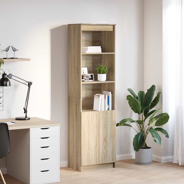 vidaXL Highboard Sonoma ek 50x35x180 cm konstruerat tr&auml;