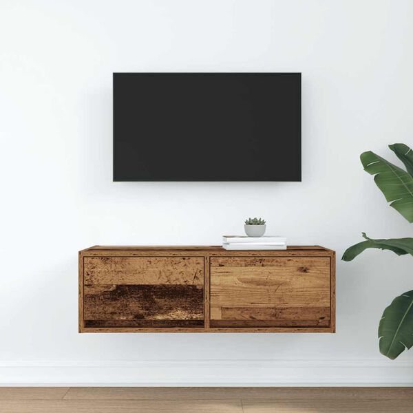 vidaXL TV-b&auml;nk gammalt tr&auml; 80x31x25,5 cm konstruerat tr&auml;