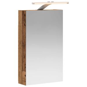 vidaXL Badrumsspegelsk&aring;p Gammalt tr&auml; 30 x 10,5 x 50 cm Konstruerat tr&auml;