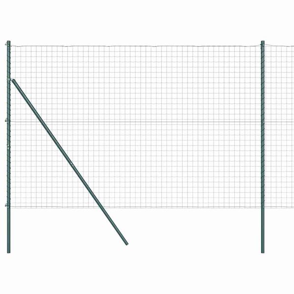 vidaXL St&auml;ngsel med stolpe Gr&ouml;n 1,5 x 10 m St&aring;l och PVC