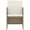 vidaXL Matgrupp med dynor f&ouml;r tr&auml;dg&aring;rden 6 delar beige konstrotting