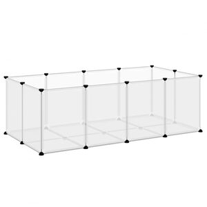 vidaXL Sm&aring;djursbur transparent 144x74x46,5 cm PP och st&aring;l