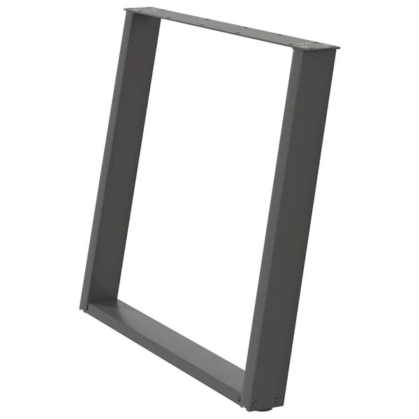 vidaXL Matbordsben U-formade 2 st antracit 90x(72-73) cm st&aring;l