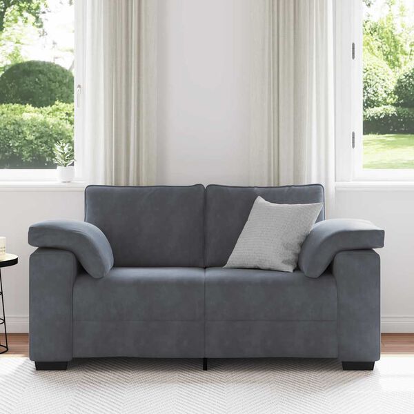 vidaXL Loveseat soffa mörkgrå 120 cm sammet