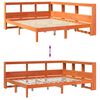 vidaXL S&auml;ng med bokhylla utan madrass vaxbrun 150x200cm massiv furu