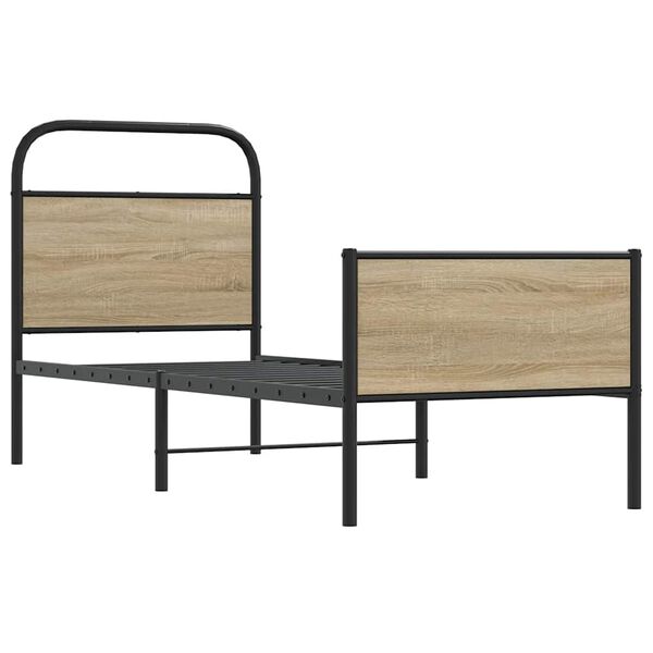 vidaXL S&auml;ngram utan madrass sonoma-ek 80x200 cm konstruerad tr&auml;