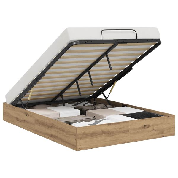 vidaXL Ottoman S&auml;ngram Artisan Ek 135 x 190 cm Konstruerat tr&auml;