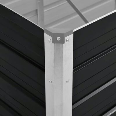 vidaXL Odlingslåda upphöjd antracit 160x40x45 cm galvaniserat stål