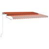 vidaXL Automatisk markis med vindsensor & LED 400x350 cm orange/brun