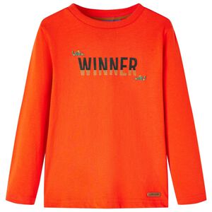 T-shirt med l&aring;nga &auml;rmar f&ouml;r barn stark orange 104